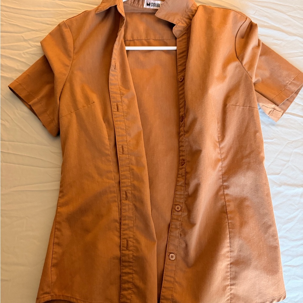 Doublju Tan Short Sleeve Shirt